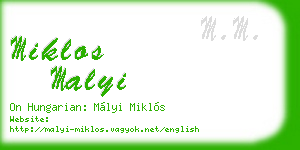 miklos malyi business card